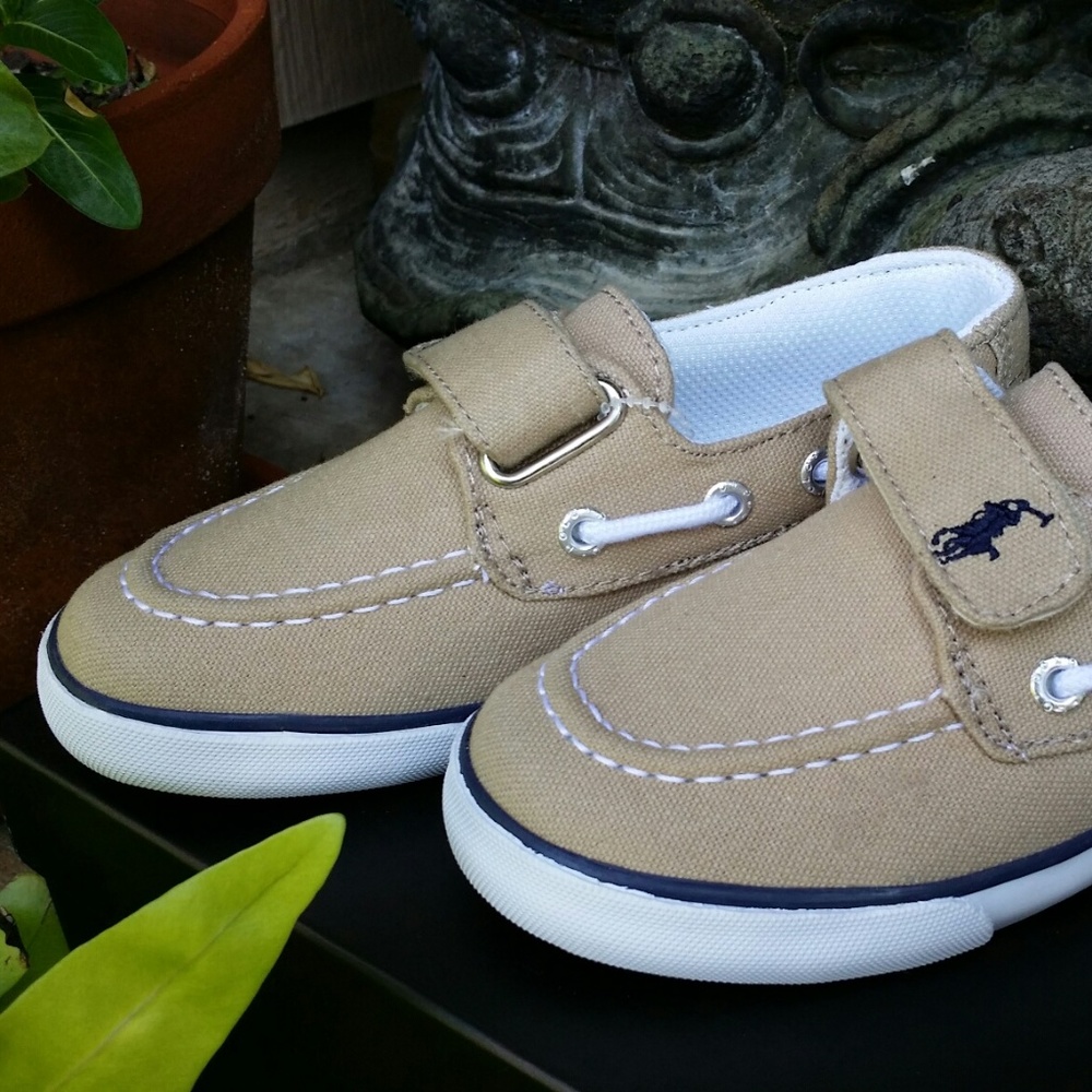 β SOLD β Ralph Lauren Boys Boat Shoes Khaki 7 New! β SOLD β - Picture 7 of 7